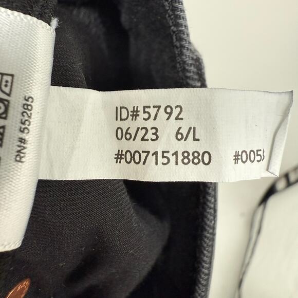 NWT Express '70s Flare Jeans Womens 6 Black Washed Ripped Mid-Rise Stretch Denim - Picture 10 of 11